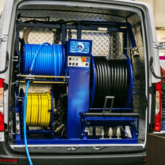 baksidan av en spolbil